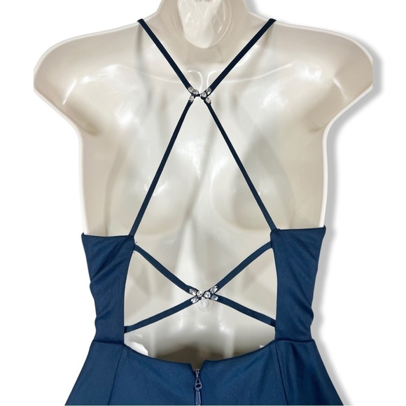 Azazie Navy full length bridesmaid dress - Picture 5 of 7